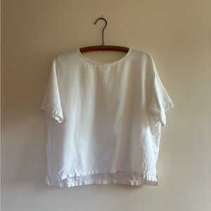 Bees and Bones white linen box top M/L made in Victoria, BC